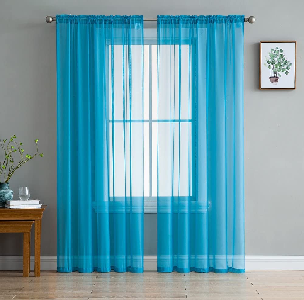 Elegant Voile Chiffon Curtains - Rod Pocket Design - Luxury Soft Fabric 1 Panel