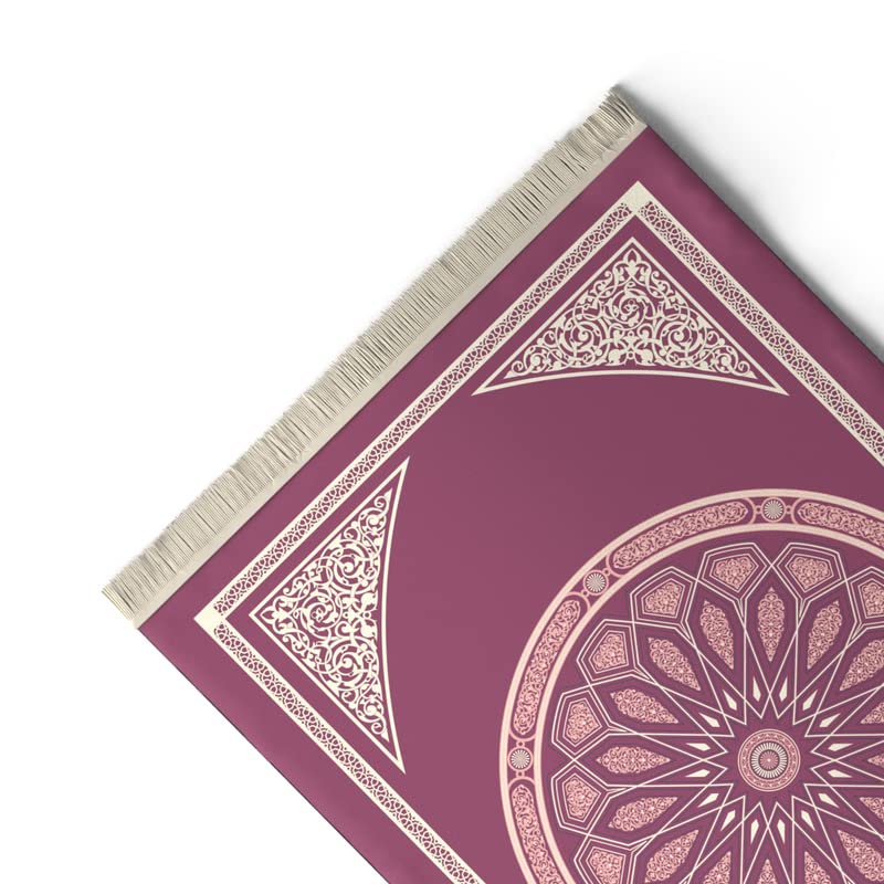 Velvet Prayer Mat in a deep Purple, 68x117 cm, a luxurious and soft rug with a classic dome design, perfect for creating a comfortable and dedicated space for your daily prayers