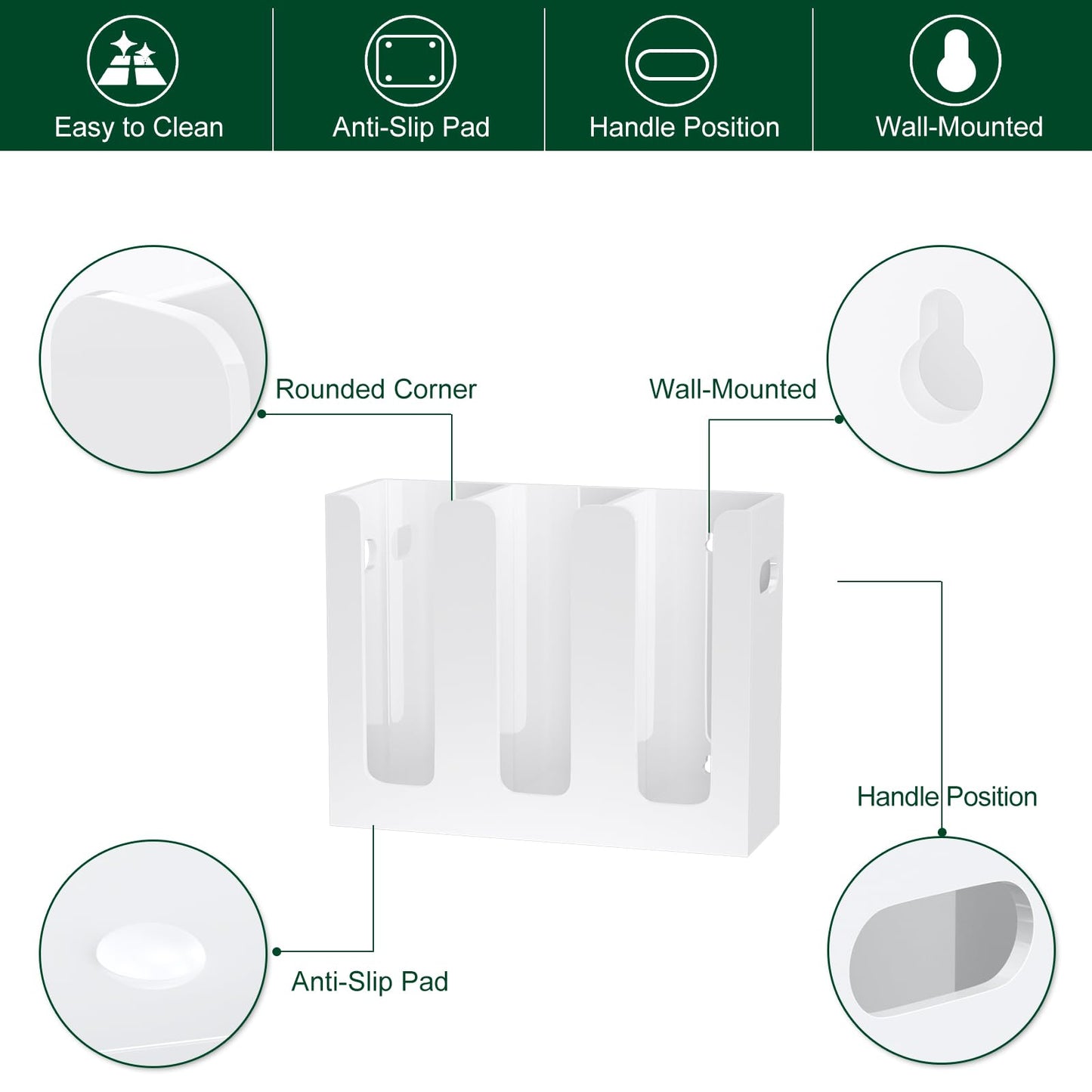 Clear Acrylic Coffee Cup Dispenser with Handles, Compartment Countertop or Wall Mounted Organizer for Hot and Cold Drink Cups and Lids
