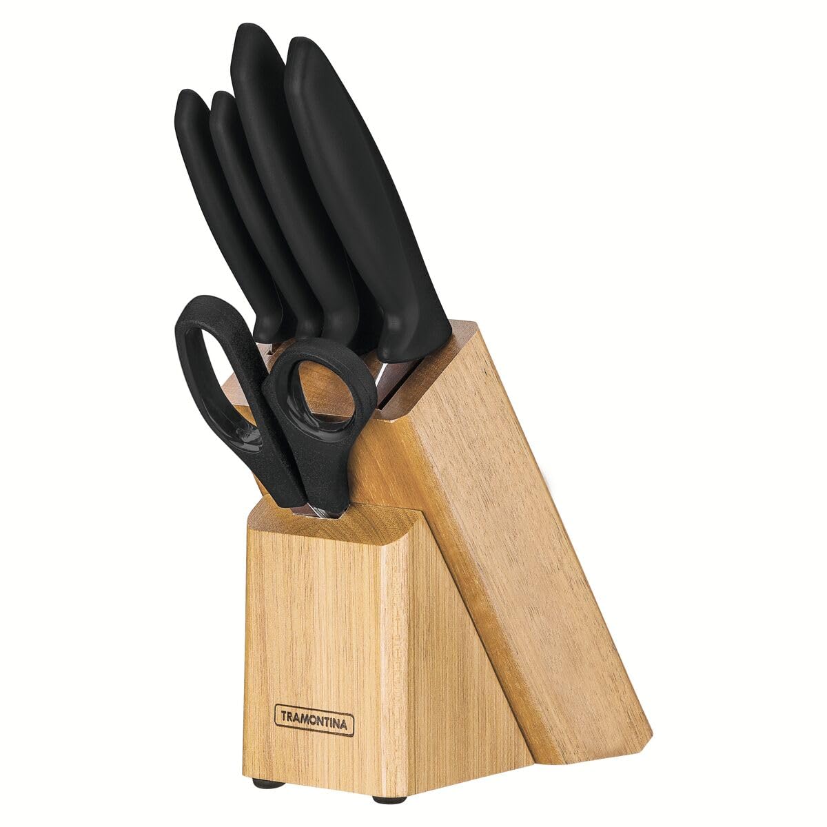 Knives Set 6 Pcs Stainless Steel blades with ergonomic polypropylene handles & Block, dishwasher Safe. - Designed for High Performance and Durability, Ideal for Professional and H