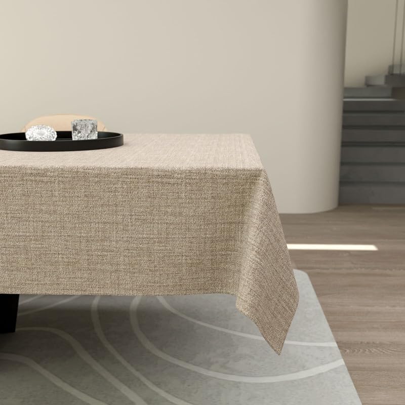 Premium Linen Tablecloth - Elegant and Durable Table Cover for Dining Room, Kitchen, and Events - Dust-Proof, Machine Washable