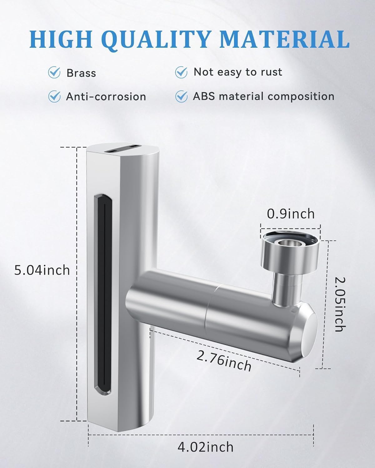 4-in-1 Waterfall Kitchen Faucet – 360° Swivel Faucet Extender for Kitchen Sink, Splash-Proof High Arc Faucet Head Replacement, Ideal for Washing Fruits and Vegetables
