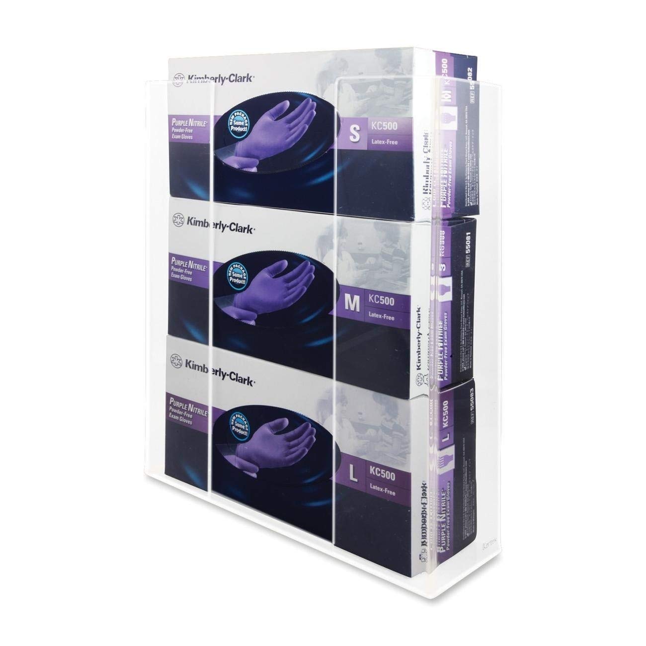 Acrylic Glove Box Holder, Wall Mounted Dispenser with 3 Box Capacity, 26.2 x 9.7 x 40.6 cm, for Medical Clinics, Food Service, Healthcare, and Commercial Use, Clear