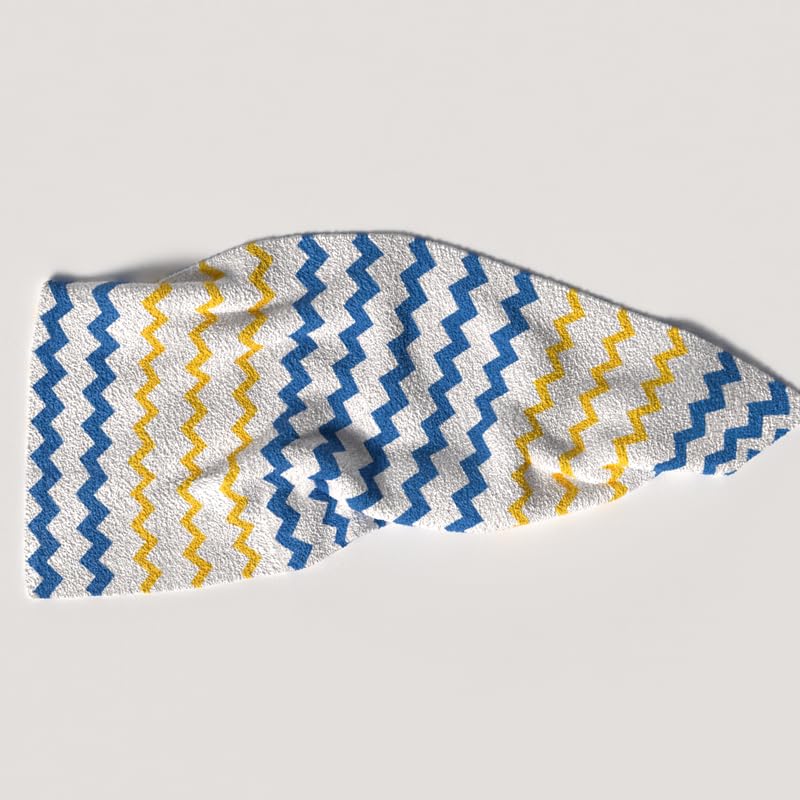 Zigzag Beach Towel, a Soft and Absorbent Towel for Adults and Kids, 70x140 cm, Blue, Yellow & White, a Quick-Drying and Sand-Resistant Towel for the Beach, Pool, or Travel