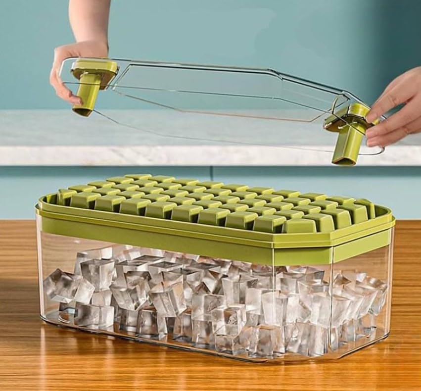 50 Cubes Large Ice Cube Tray with Shovel, Household Food-Grade Ice Press Tray, Ice Storage Box, Quick Release Ice Cube Maker for Refrigerator