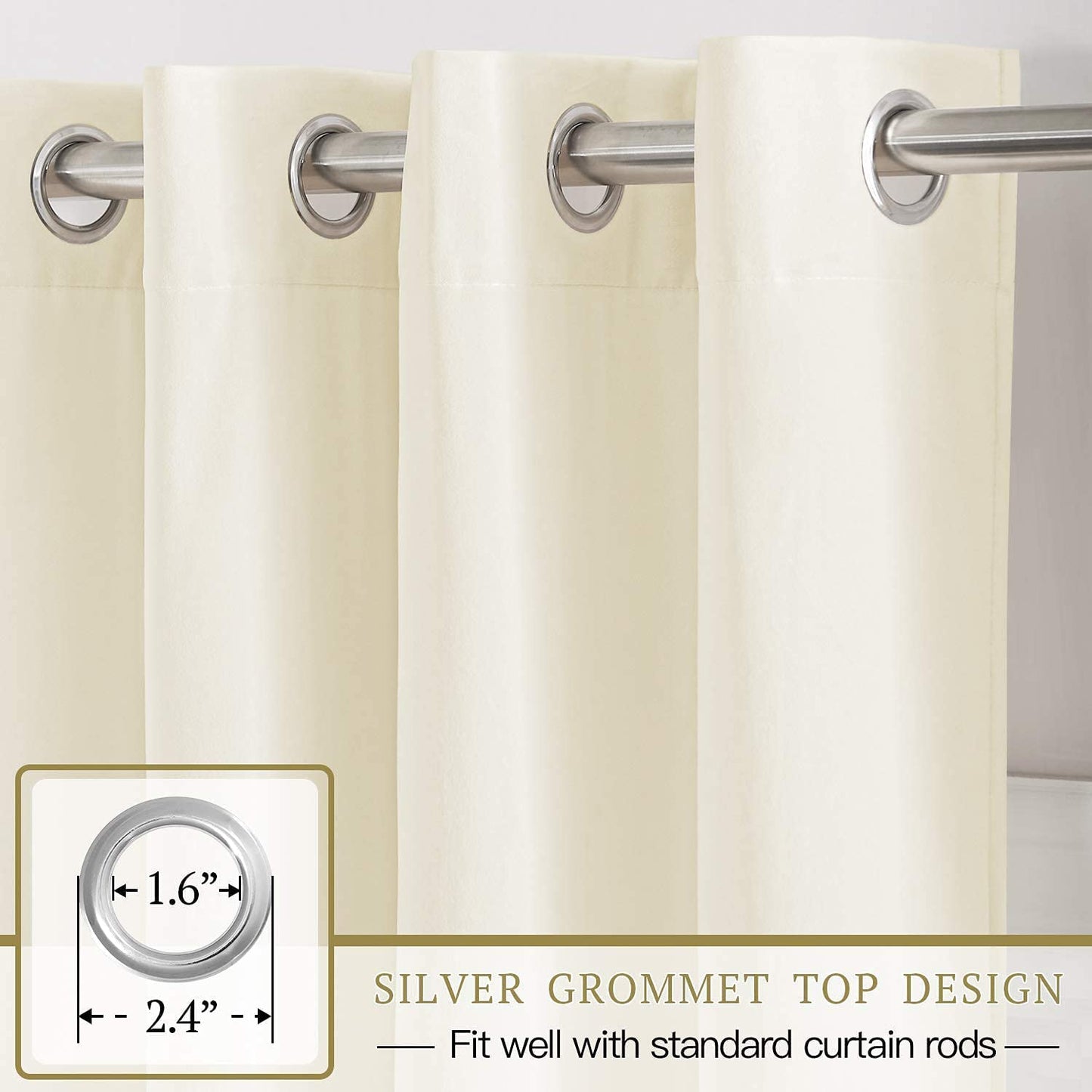 Elegant Velvet Curtains - Thermal Insulated Curtains for Living Room,steel Grommets - Light Blocking Shades - 2 panels