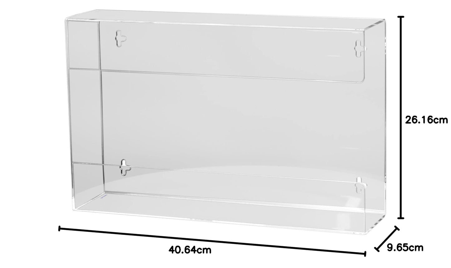 Acrylic Glove Box Holder, Wall Mounted Dispenser with 3 Box Capacity, 26.2 x 9.7 x 40.6 cm, for Medical Clinics, Food Service, Healthcare, and Commercial Use, Clear