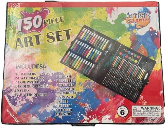 Kids Art Set, Gifts for Girls & Boys Ages 4-12, Complete Painting & Drawing Box with Oil Pastels, Crayons, Colored Pencils, Markers, Brushes, Watercolors & More