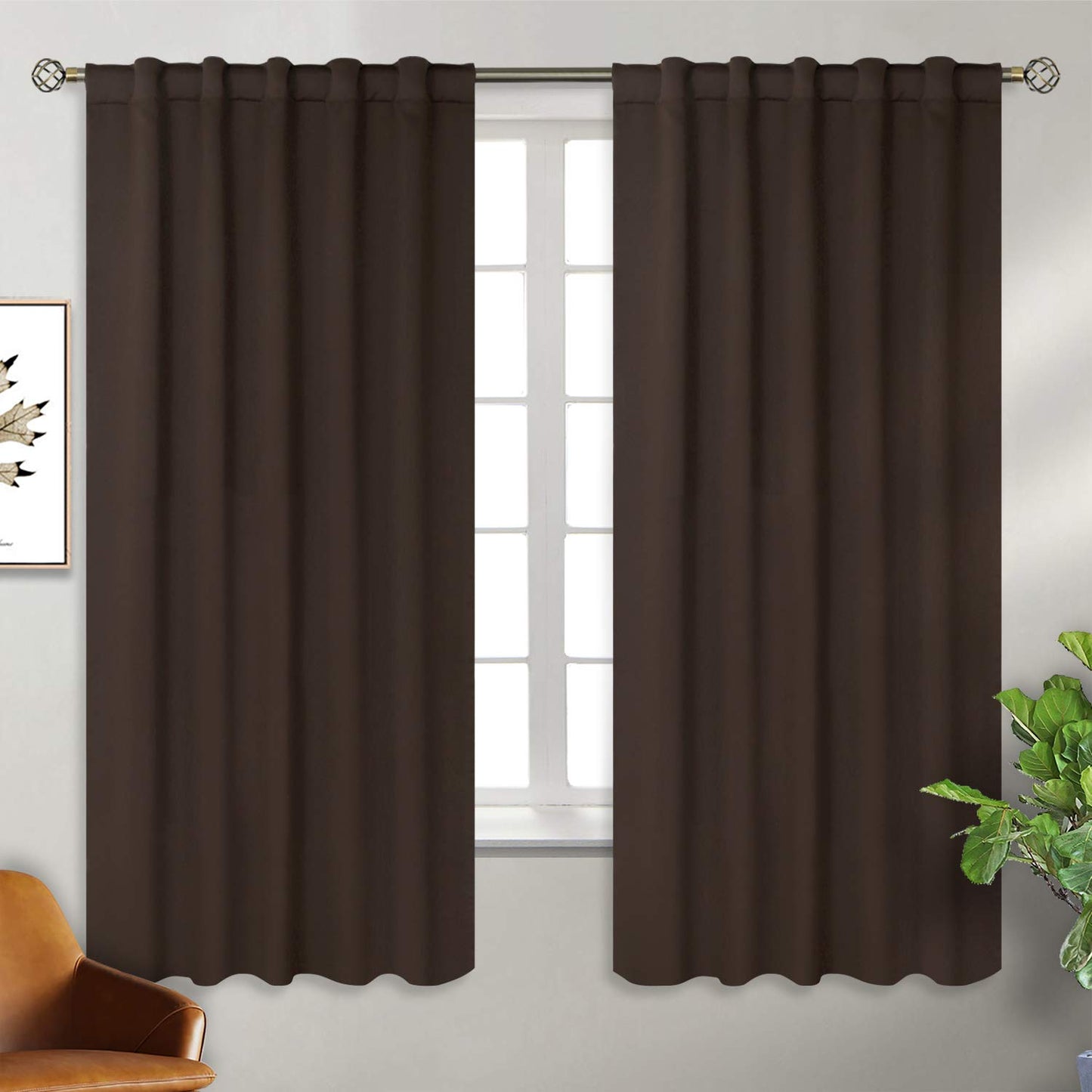 Elegant Blackout Curtains-Back Tap design-thermal Insulated fabric-for room Darkness - 1 Piece