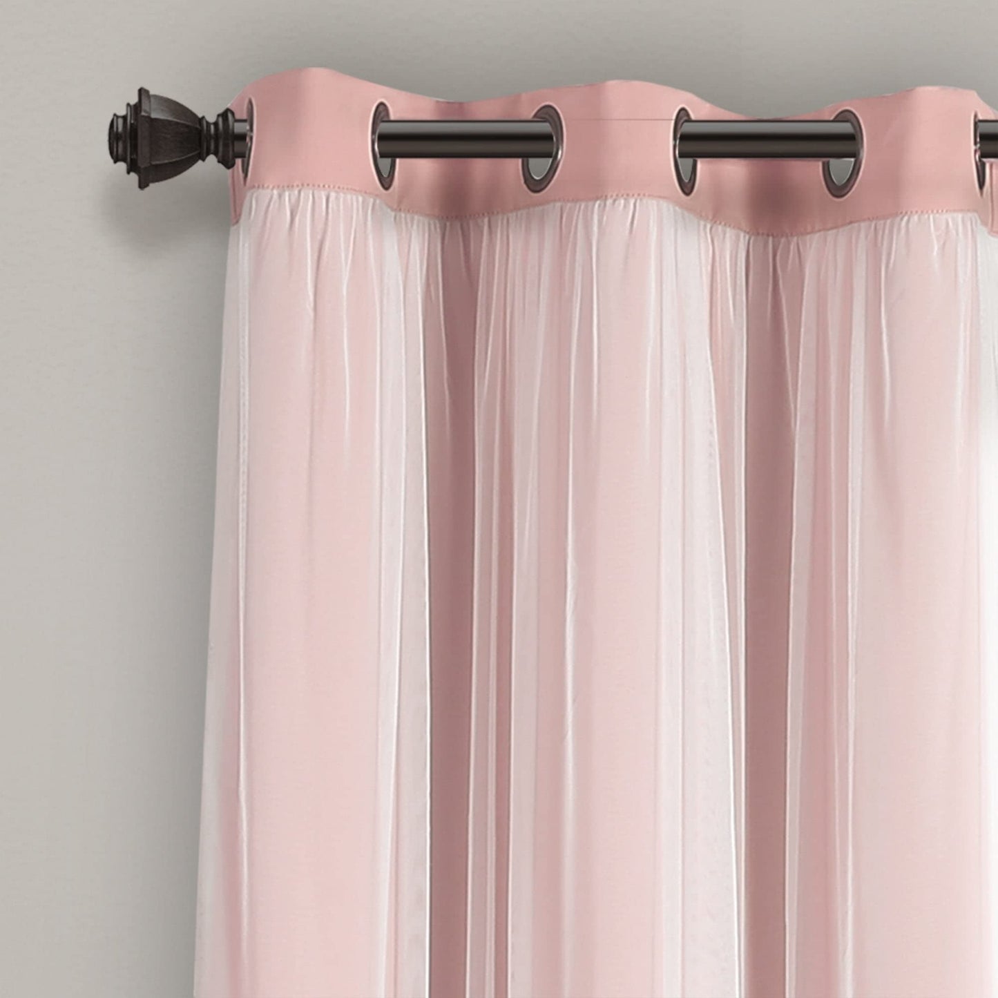 Voile Sheer Panel Pair with Insulated Blackout Room Dark,Rich steel Grommet, Set of 1 Panel