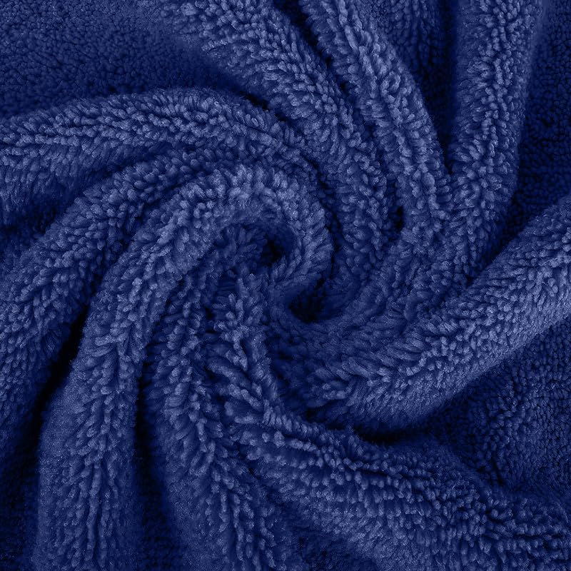 4-Piece Towel Set, 100% Cotton ? Includes 1 Bath Towel 140 cm x 70 cm, 1 Hand Towel 100 cm x 50 cm, 2 Washcloths 30 cm x 30 cm, Quick Dry, Super Soft, Highly Absorbent, No Fade, Navy Blue
