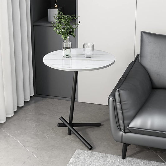 Side Table, Slate Round Small Coffee Table, Living Room Sofa, Small Title, Outdoor Snack Table 40D x 50W CM