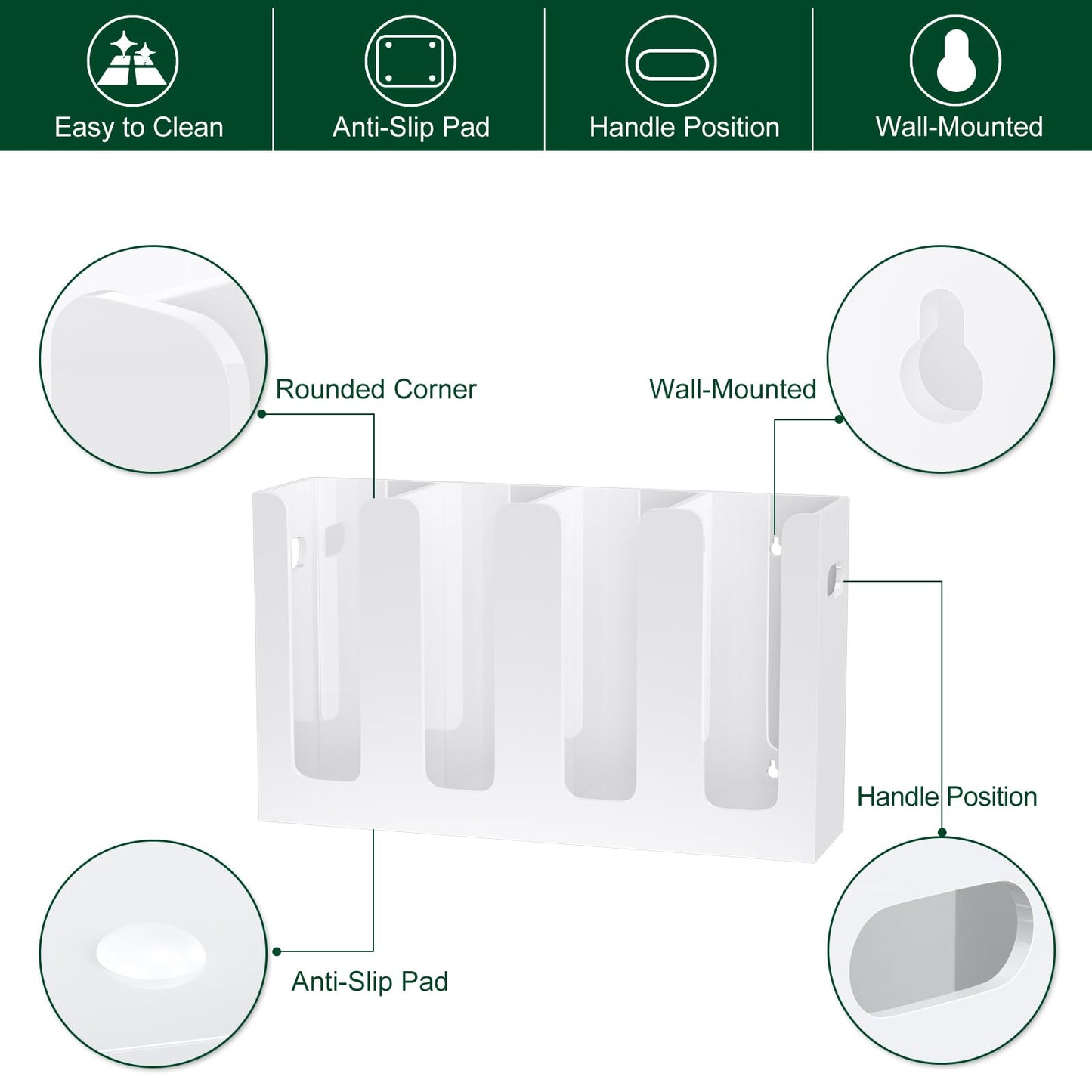 Clear Acrylic Coffee Cup Dispenser with Handles, Compartment Countertop or Wall Mounted Organizer for Hot and Cold Drink Cups and Lids