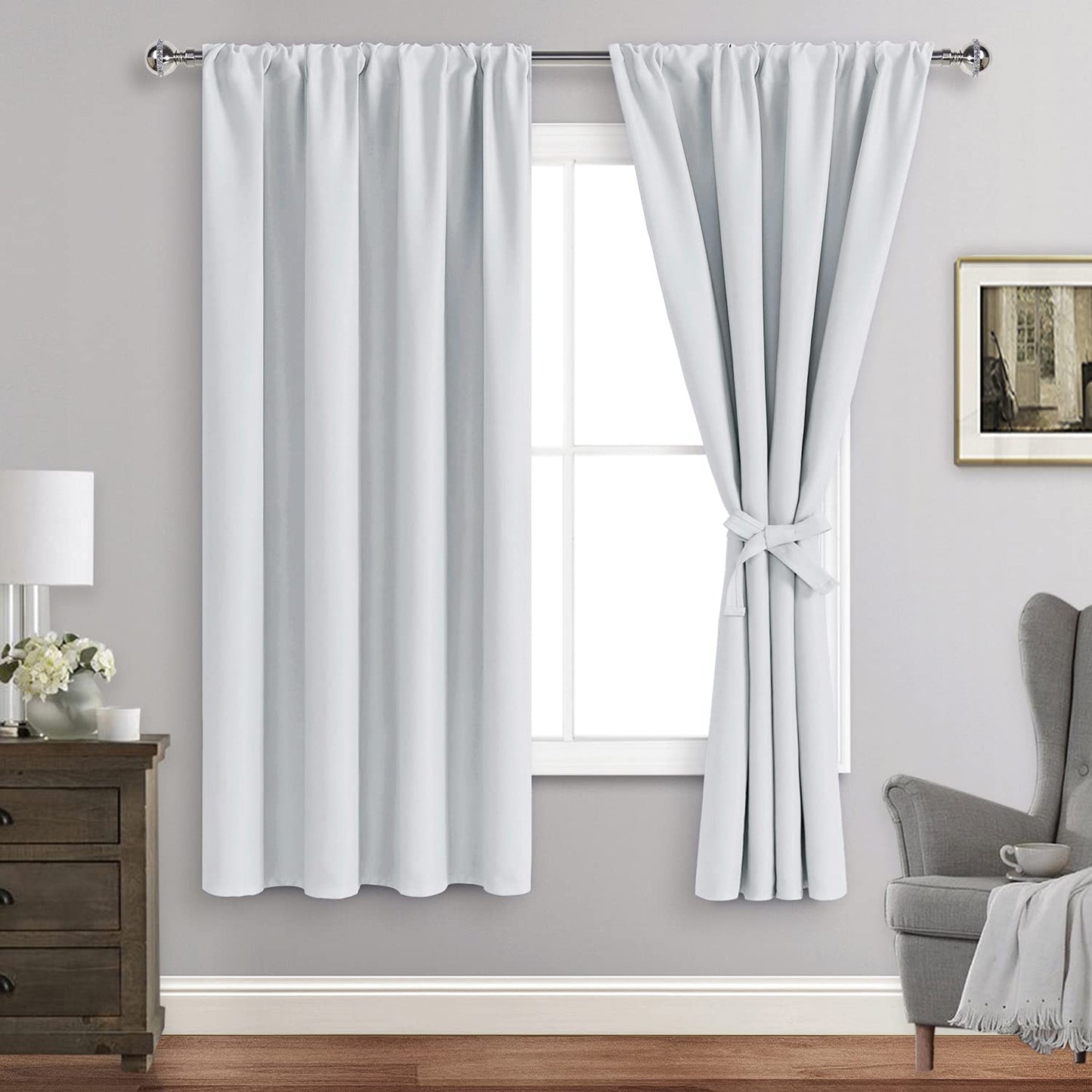 Blackout Curtains for Bedroom - Thermal Insulated Room Darkening Noise Reducing- cover pocket design - 1 panel with tie-pack