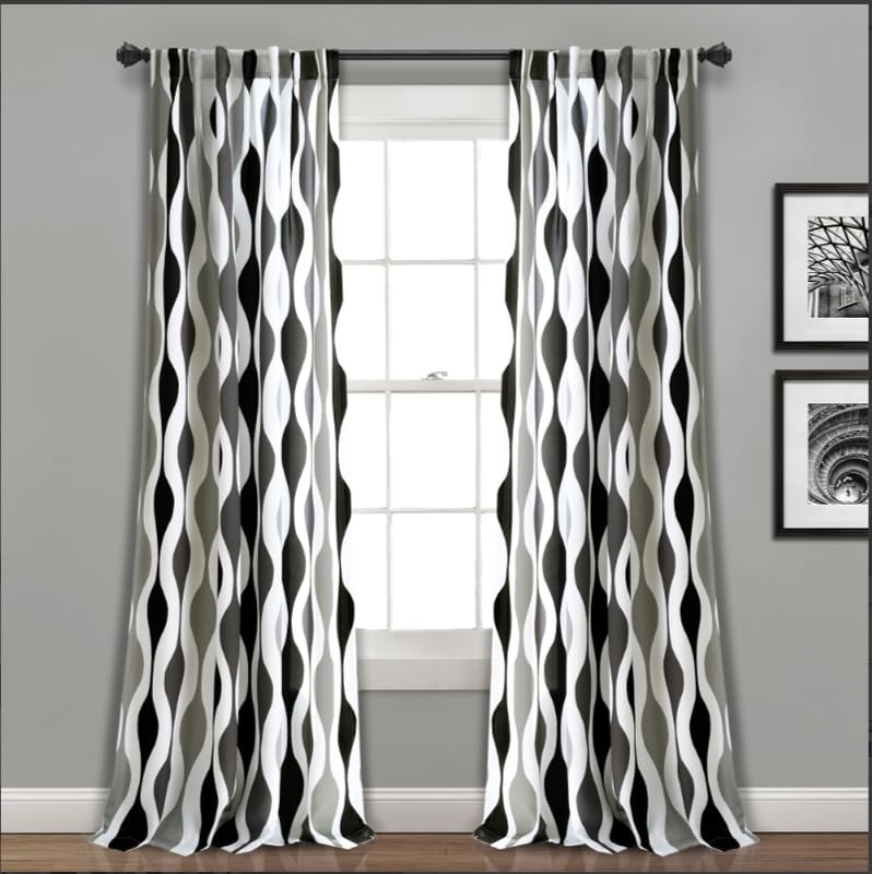 Light Filtering Window Curtain with Back Tab Design, Linen Velvet Fabric - 1 Piece