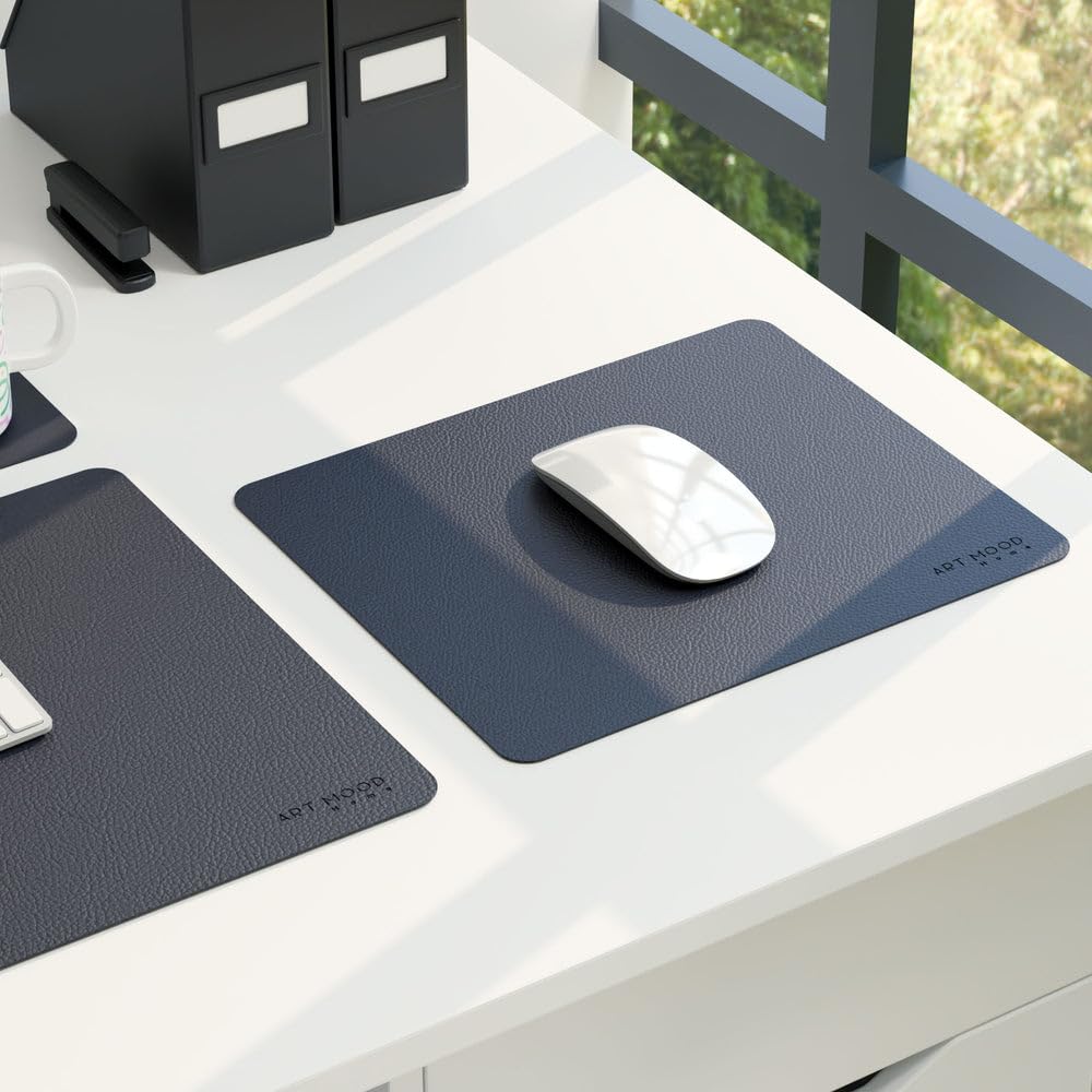 Leather Office Set - Premium Faux Leather Desk Accessories with Elegant Detailing, Perfect for Organizing Home Office or Professional Workspace