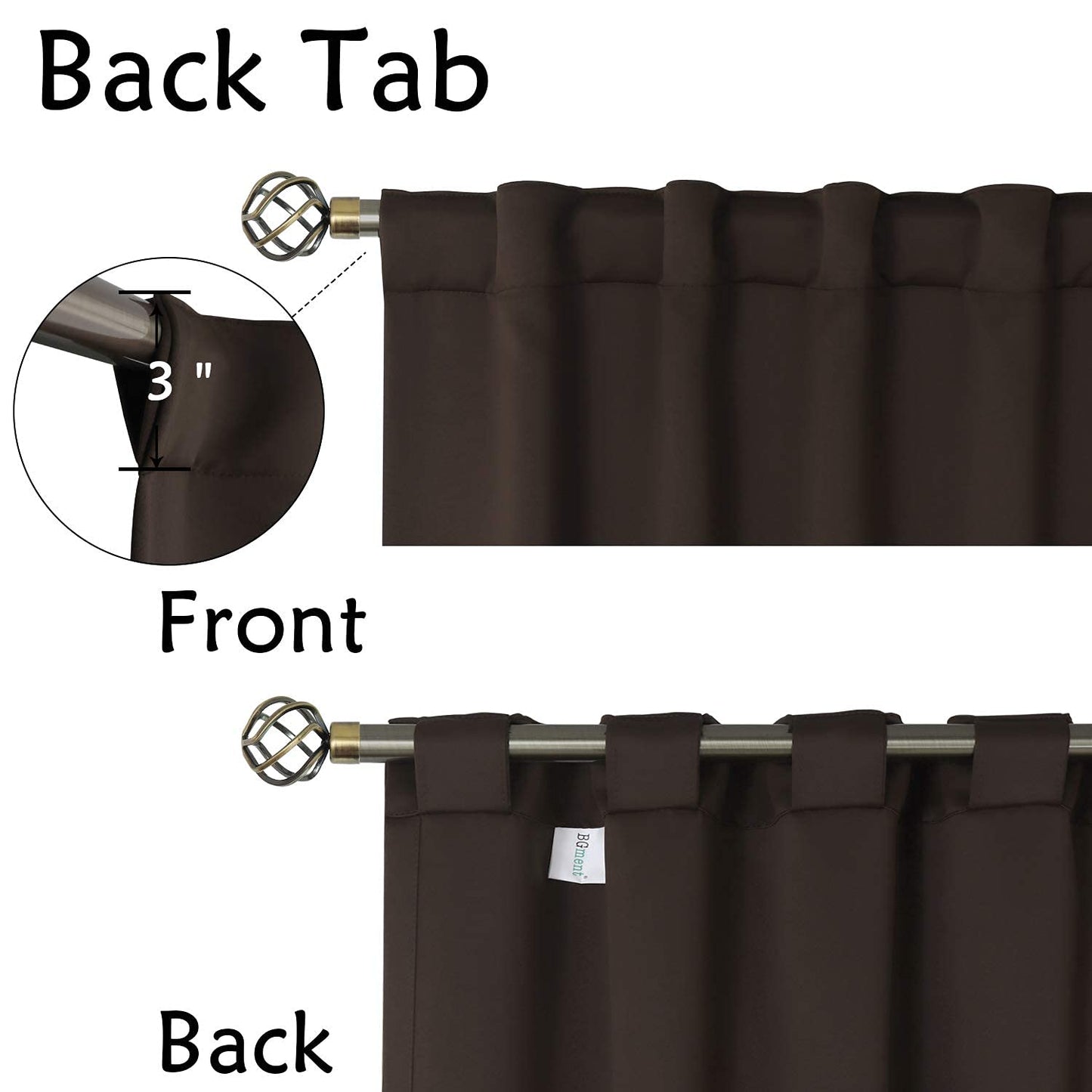 Elegant Blackout Curtains-Back Tap design-thermal Insulated fabric-for room Darkness - 1 Piece