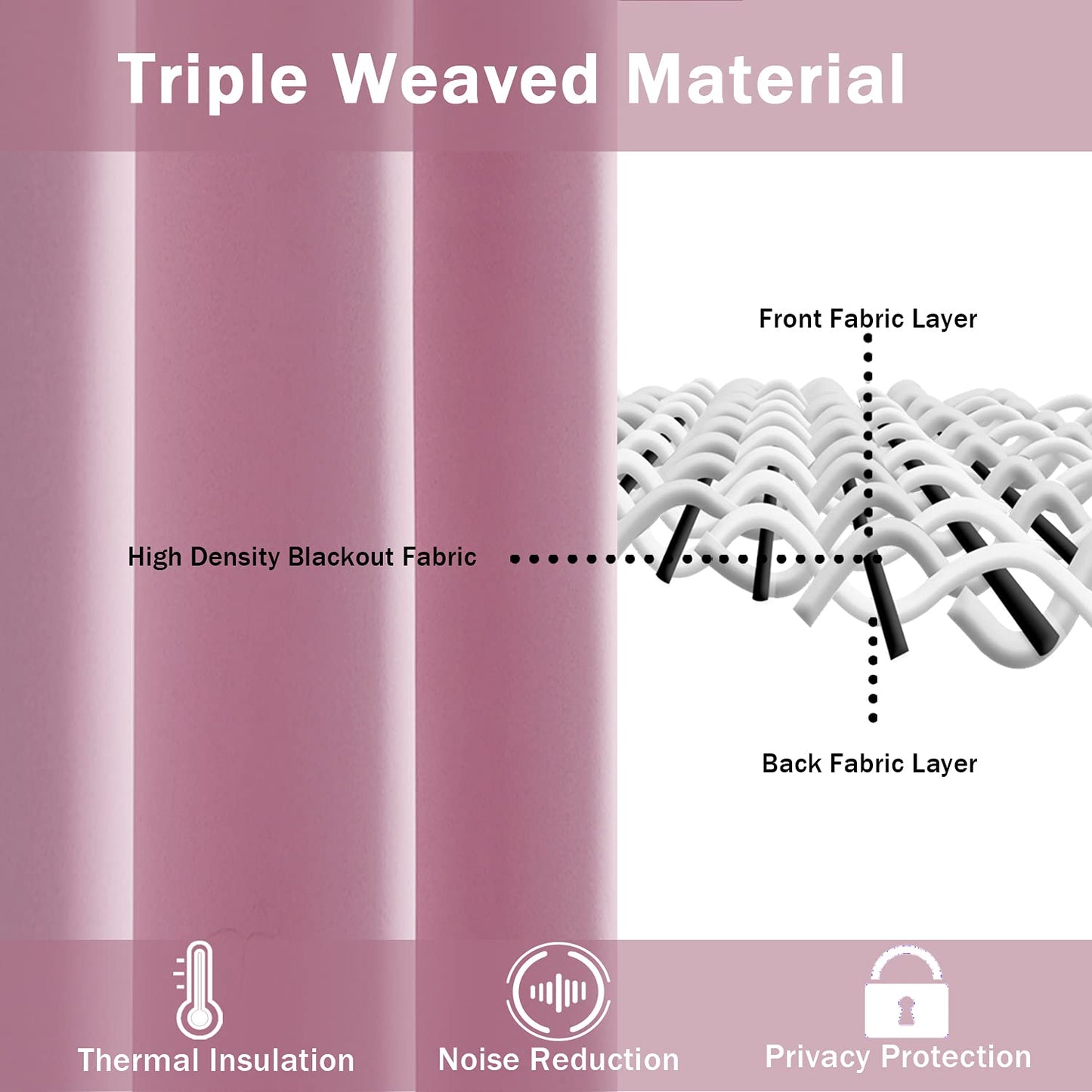 Blackout Curtains for Bedroom - Thermal Insulated Room Darkening Noise Reducing- cover pocket design - 1 panel with tie-pack