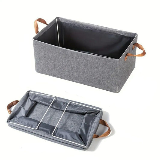 Fabric Wardrobe - Washable Clothes Closet Organizer with Metal Reinforced Shelf & Sturdy Handles for Home Storage & Organization - Grey