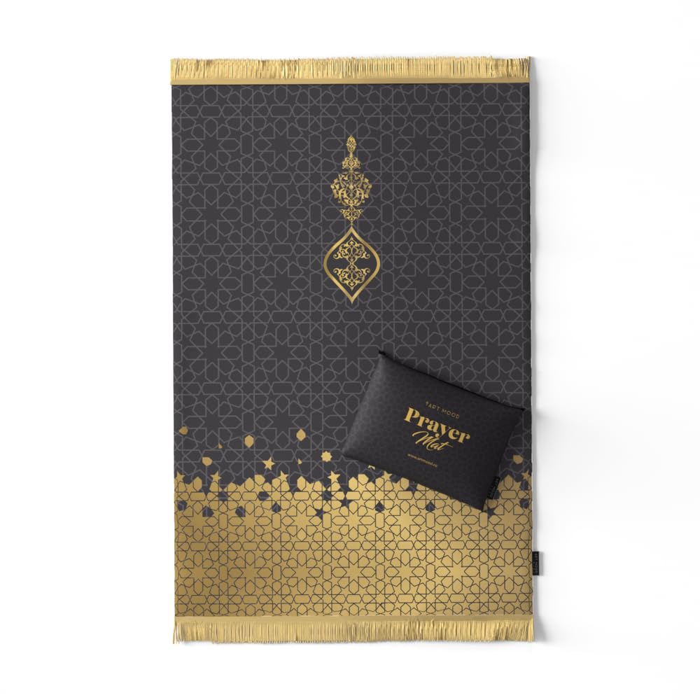 Al Hudda Soft Premium Velvet Prayer Mat - Prayer Rug Designed With Classic And Islamic Art Inspiration - High-Quality Soft, Comfortable