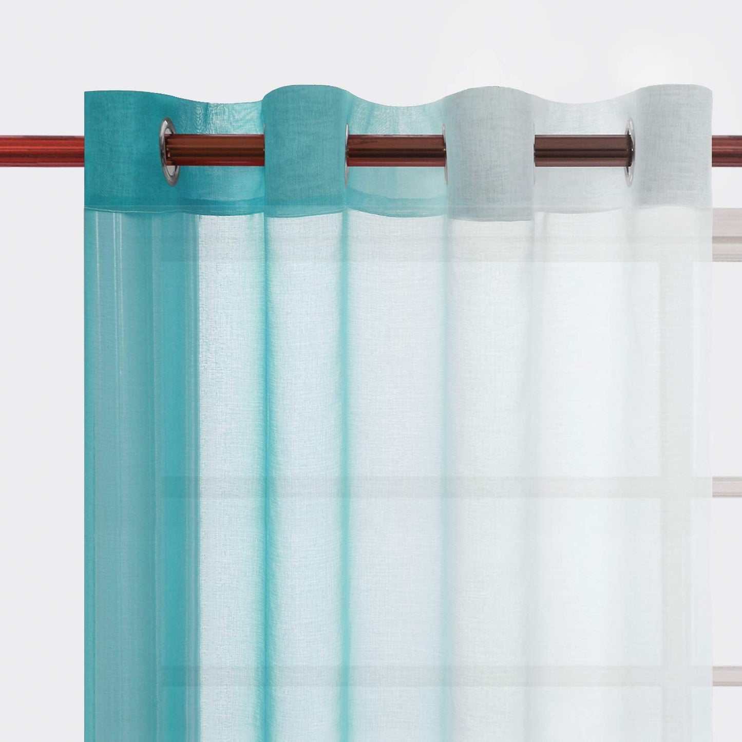 Modern Design Voile chiffon Curtains - Gradient colours- steel Grommets - 2 pieces - for living rooms and bedrooms