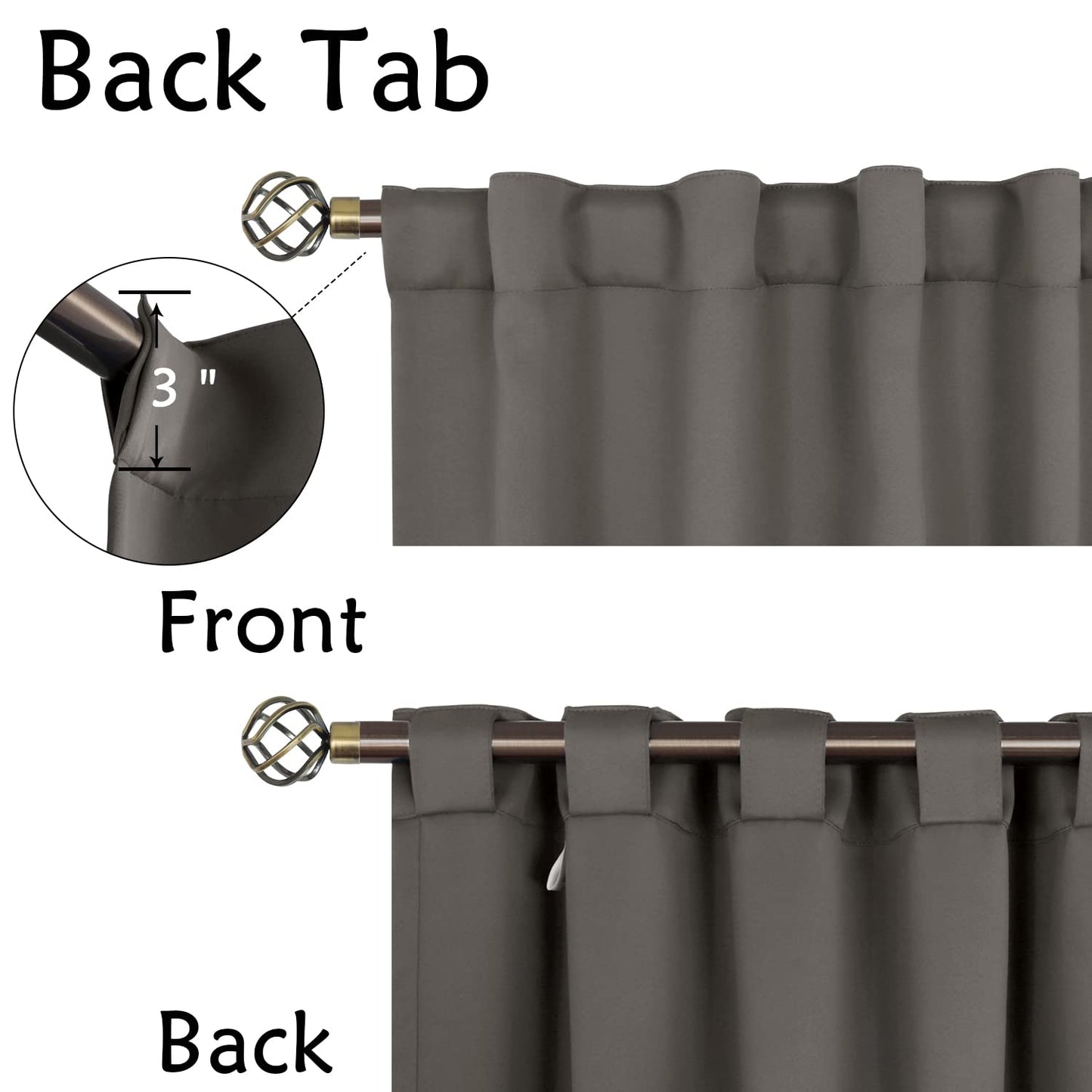 Elegant Blackout Curtains-Back Tap design-thermal Insulated fabric-for room Darkness - 1 Piece