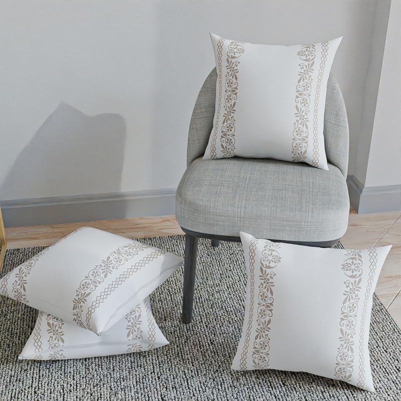 Terra Cushion Cover in a soft Cotton-Like fabric, featuring a subtle and earthy White & Beige design, 40x40 cm, a perfect neutral decorative accent for a calm and minimalist home decor
