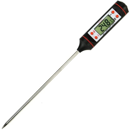 Ultra-Long Meat Thermometer – Instant Reading Digital Food Thermometer with °C/°F Button for Cooking, Grill, BBQ, Sweets, Milk, Water, and Baking
