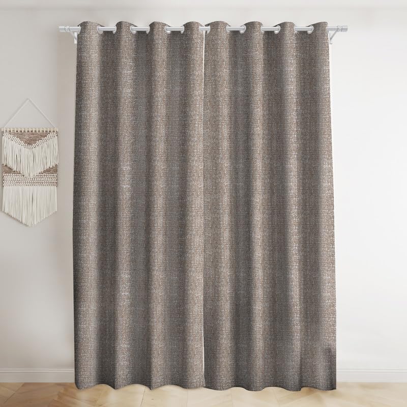 Natural Linen Curtains & Drapes with Steel Grommets, providing Semi-Sheer privacy and Light Filtering for Bedroom-Living Room. 2 Pieces