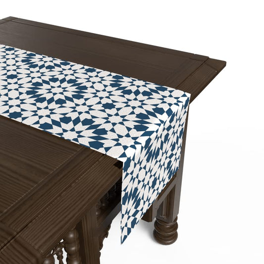 Islamic Unique Topaz Velvet Runner, a Plush Multicolor 35x140 cm Decorative Centerpiece with an Elegant Traditional Pattern, perfect for adding a Cultural and Festive Touch to your Table