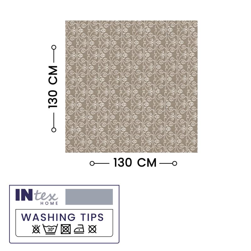 INtex Home Linen-Look Tablecloth, Elegant Meadow Breeze Printed Design, Wrinkle-Resistant Fabric for Dining Room Occasions Events and Everyday Use, 1 Piece - 130 x 200 cm - Petrol Blue