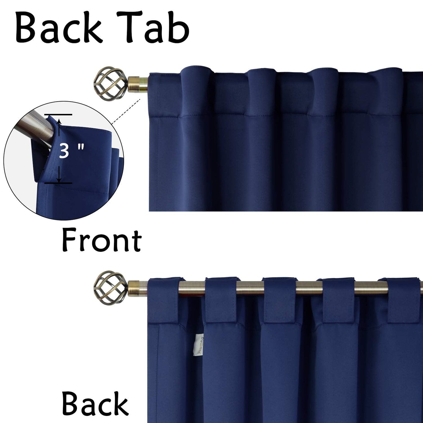 Elegant Blackout Curtains-Back Tap design-thermal Insulated fabric-for room Darkness - 1 Piece