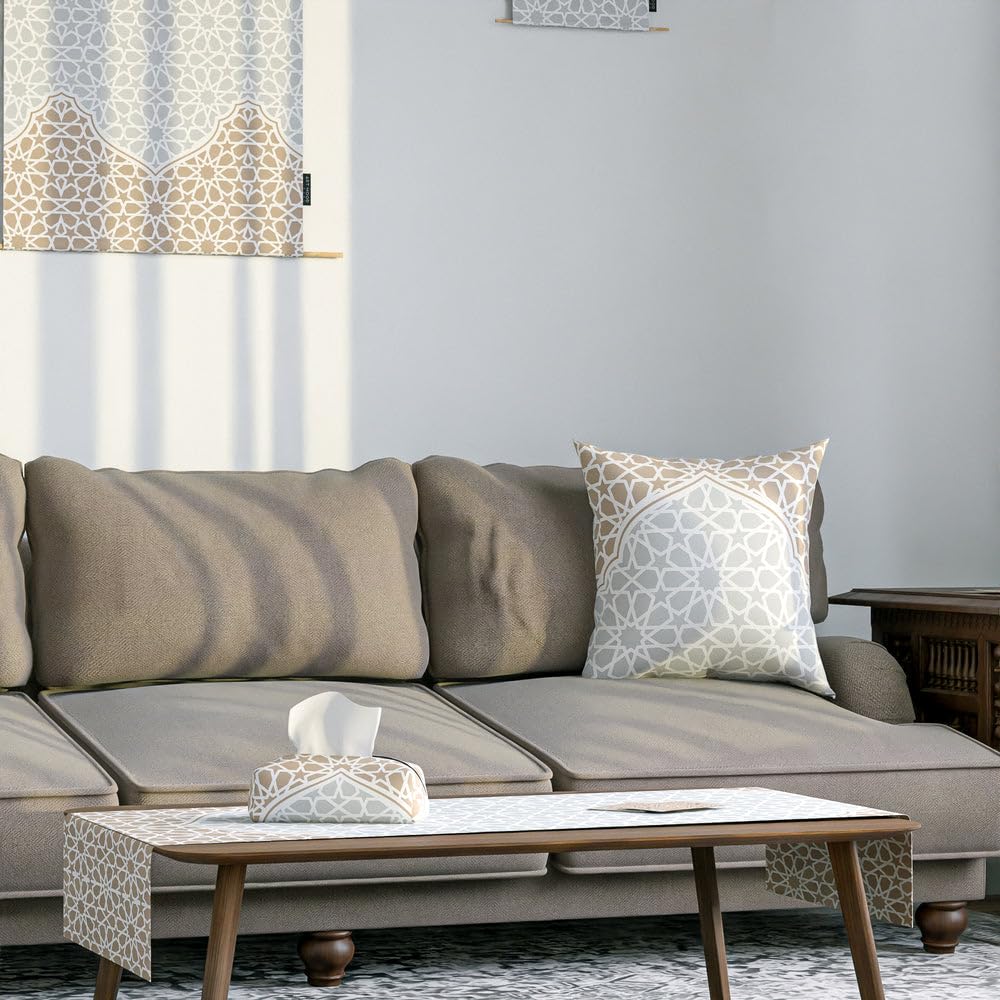 Décor Bundle Collection - Table Runner, 2 Cushion Covers, 4 Coasters, 3 Fabric Posters, Tissue Box – Elegant Home Set for Living Room or Dining