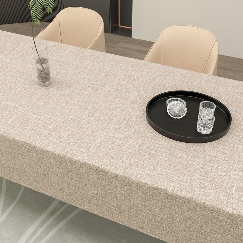 Premium Linen Tablecloth - Elegant and Durable Table Cover for Dining Room, Kitchen, and Events - Dust-Proof, Machine Washable