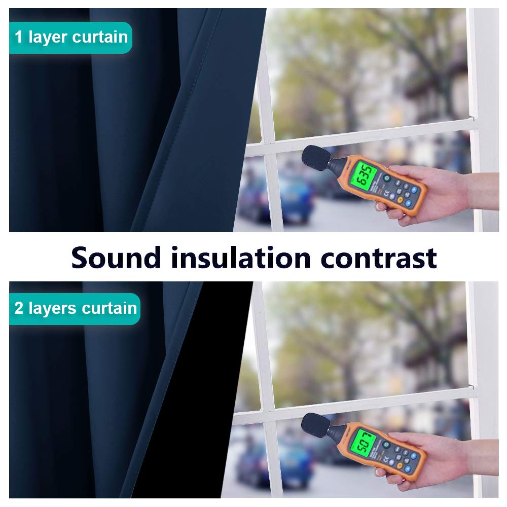 100% Blackout curtains - thermal insulated blackout fabric - two layers fully darkness curtain