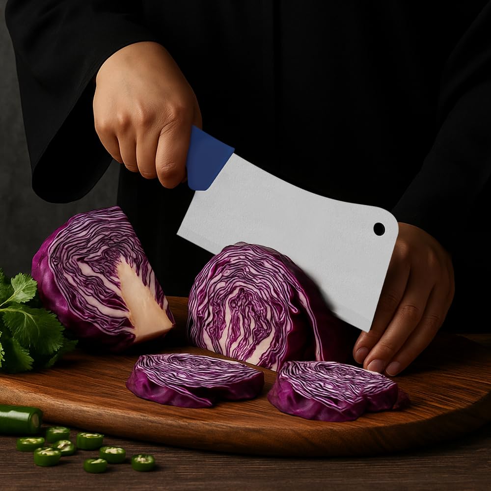 Professional 6" Cleaver – Stainless Steel Blade, Polypropylene Handle, Durable, Precision Cutting, and Dishwasher Safe
