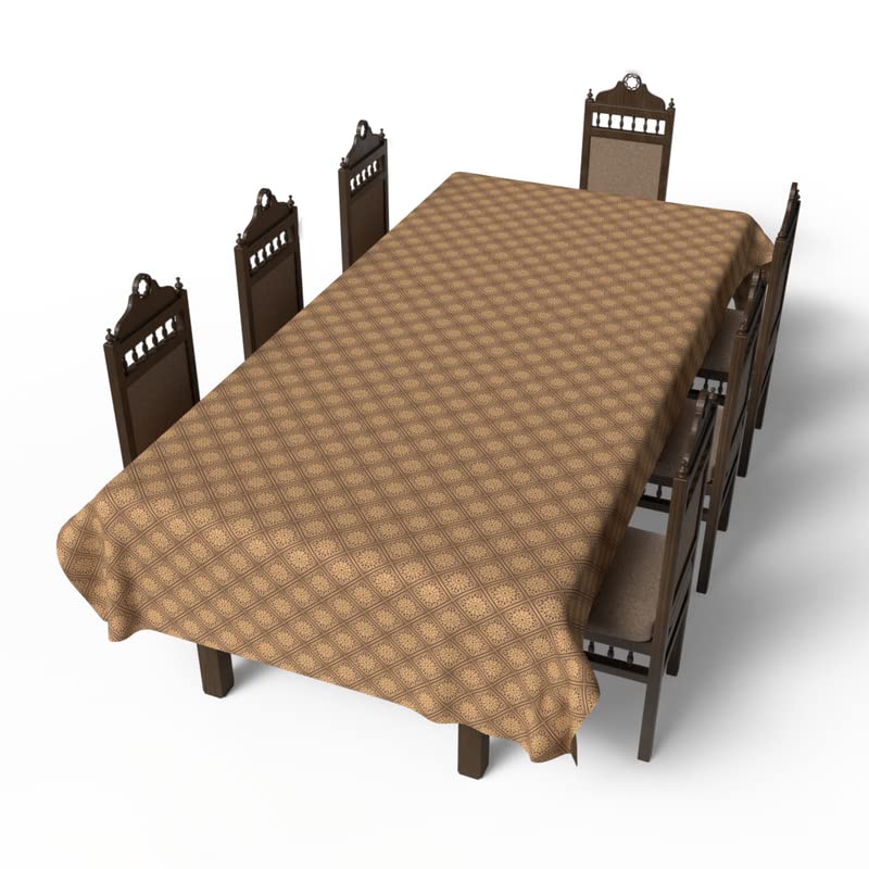 Islamic Era Waterproof Tablecloth, a Multicolor 140x300 cm Rectangular Table Cover of Spillproof Polyester with a Traditional Pattern, a Durable Protector for Elegant, Festive Dining