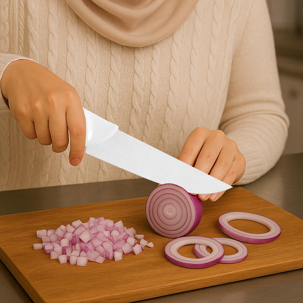 Professional Curved Regular Butcher Knife, 6-Inch Size, White