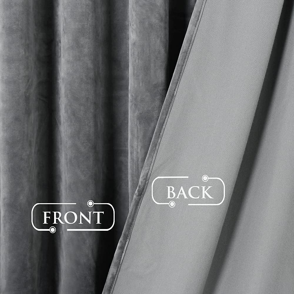 Elegant Velvet Curtains - Thermal Insulated Curtains for Living Room,steel Grommets - Light Blocking Shades - 2 panels
