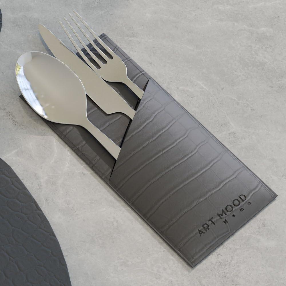 Leather Placemat Set with Coasters And Holders - Faux Leather Dining Table Protection - Heat And Scratch Resistant