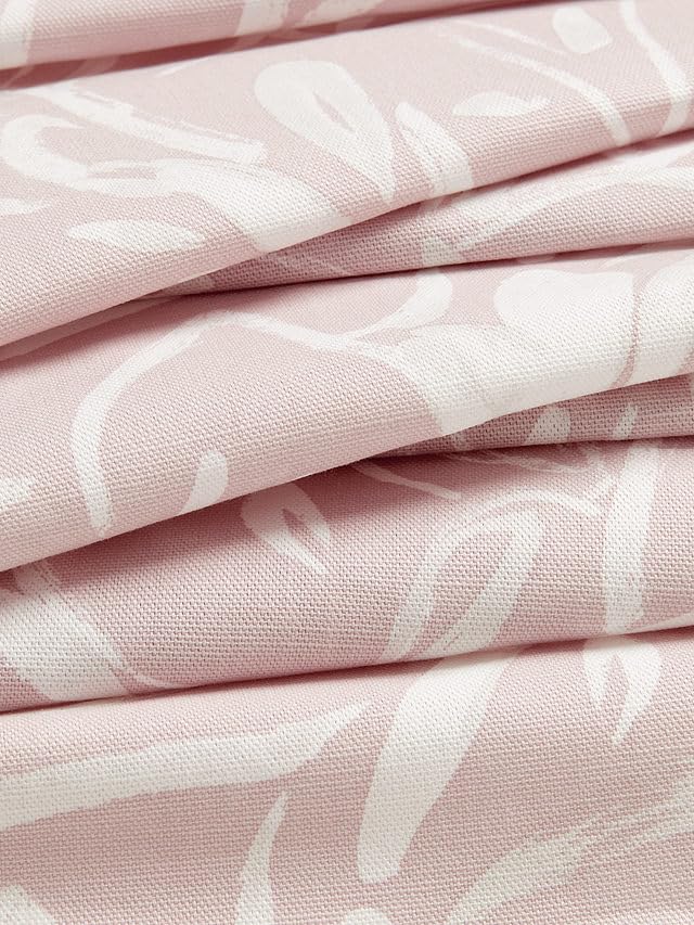 Linen Velvet Curtains - Pink Printed Leaves Sheer - Steel Grommets - 1 Piece
