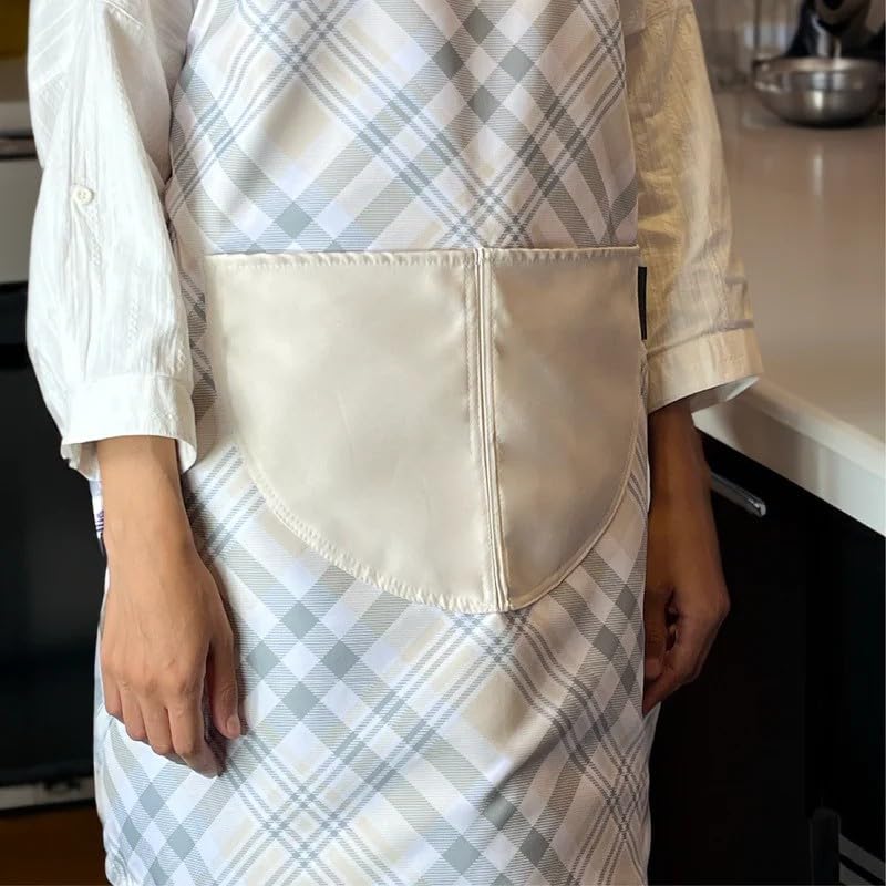 Apron, Cross-Back Design, Soft Cotton-Like Fabric, One Size, Lightweight Breathable Unisex with Front Pocket, for Cooking, and Daily Use