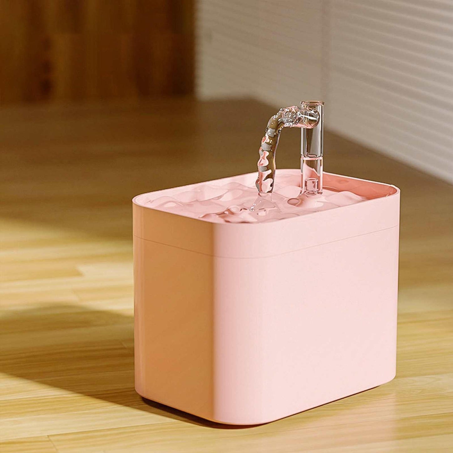 Water Fountain for Cats Without Electricity Stainless Steel Water Fountain with Motion Detector and Anti-Bacterial Water Filter