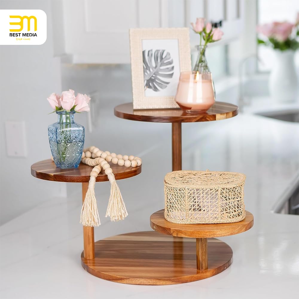 Elegant 3-Tier Serving Stand with Ceramic Plates, Versatile Tiered Tray for Cupcakes, Appetizers, and Fruit, Perfect for Parties, Afternoon Tea, and Home Decor