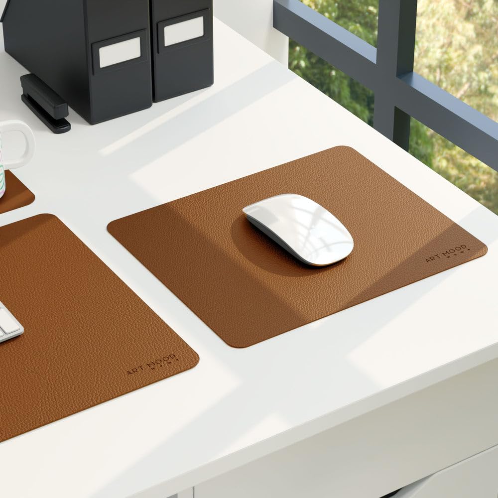 Leather Office Set - Premium Faux Leather Desk Accessories with Elegant Detailing, Perfect for Organizing Home Office or Professional Workspace