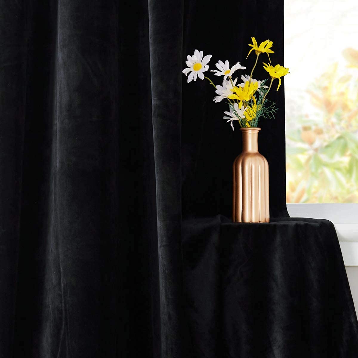 Elegant Velvet Curtains - Thermal Insulated Curtains for Living Room,steel Grommets - Light Blocking Shades - 2 panels