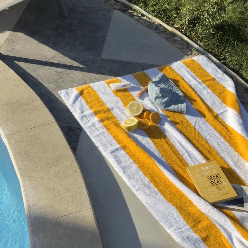 OverSized Beach Towel, 100×200cm Cotton, Ultra Absorbent Soft White Towel for Pool Beach Spa and Travel, Cotton Towel for Lounging and Drying