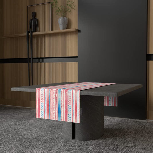 Talia Velvet Table Runner, a multicolor 35x140 cm plush decorative centerpiece with a beautiful floral design, bringing a sense of luxury and artistic flair to your dining experience