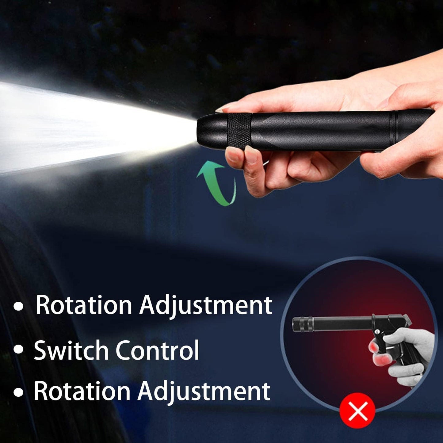 مسدس مياه محمول عالي الضغط، فوهة خرطوم معدنية شديدة التحمل مع تحكم قابل للتعديل في تدفق الإبهام، 3 أنماط رش، مثالي لغسيل السيارات وتنظيف الحدائق ومهام التنظيف الخارجية