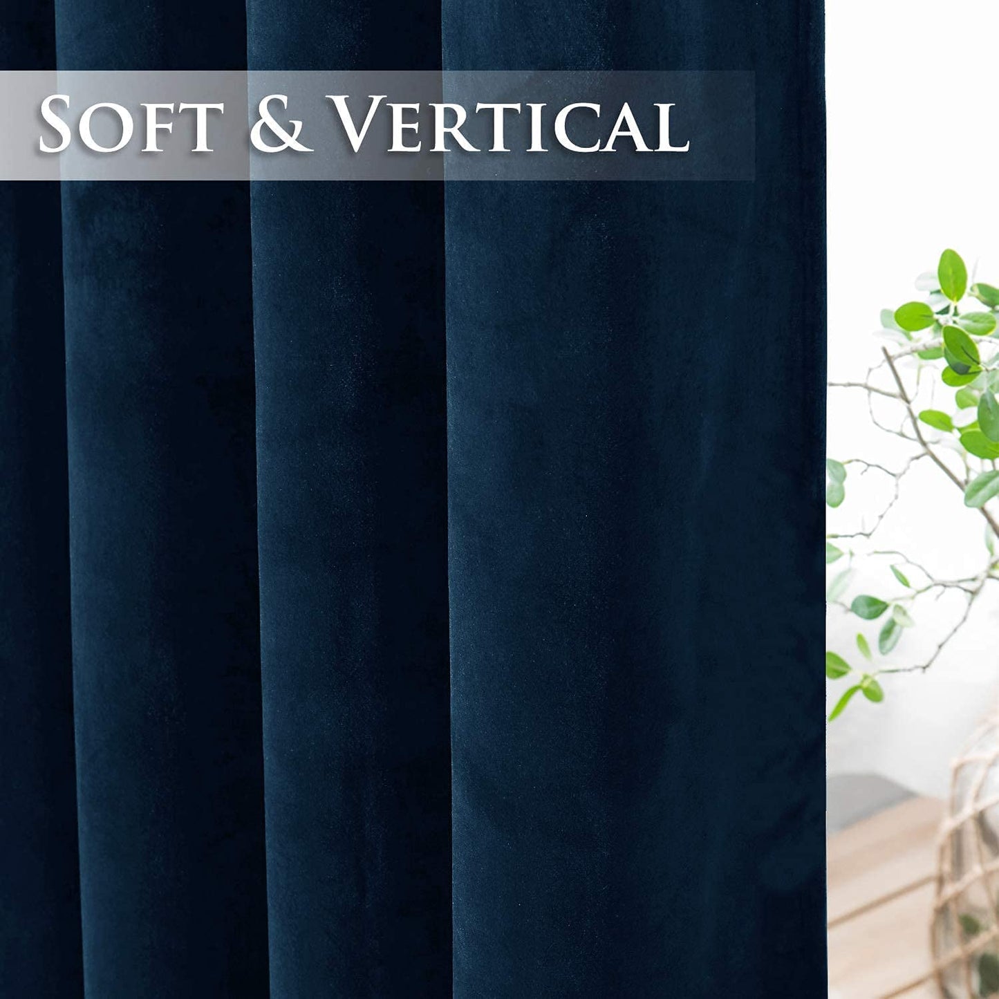 Elegant Velvet Curtains - Thermal Insulated Curtains for Living Room,steel Grommets - Light Blocking Shades - 2 panels
